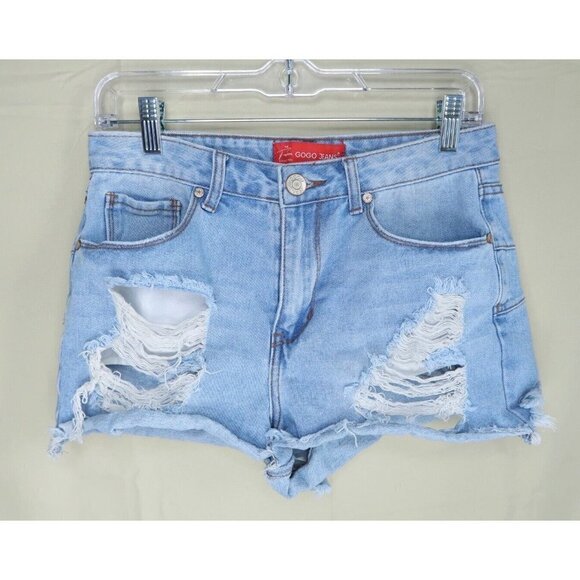 Gogo Jeans Denim Shorts Light Wash Distressed Shortie Bootie Women's Size 9/29 - Picture 1 of 8